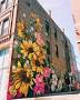Colorful Floral Mural on Building