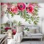 Amazon.com: Modern Simple Hand Painted Pink Flowers 3D Wall Murals ...