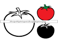 Tomato Outline SVG, Red Tomato SVG, Tomato Silhouette SVG ...