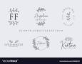 Flower logo collection with minimalist style Vector Image