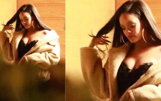 Rihanna Hesenle sham yemeyinde - Fotolar