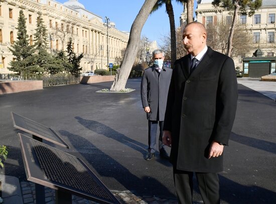 Prezident Haci Zeynalabdin Tagiyevin abidesinin acilishini etdi - FOTOLAR